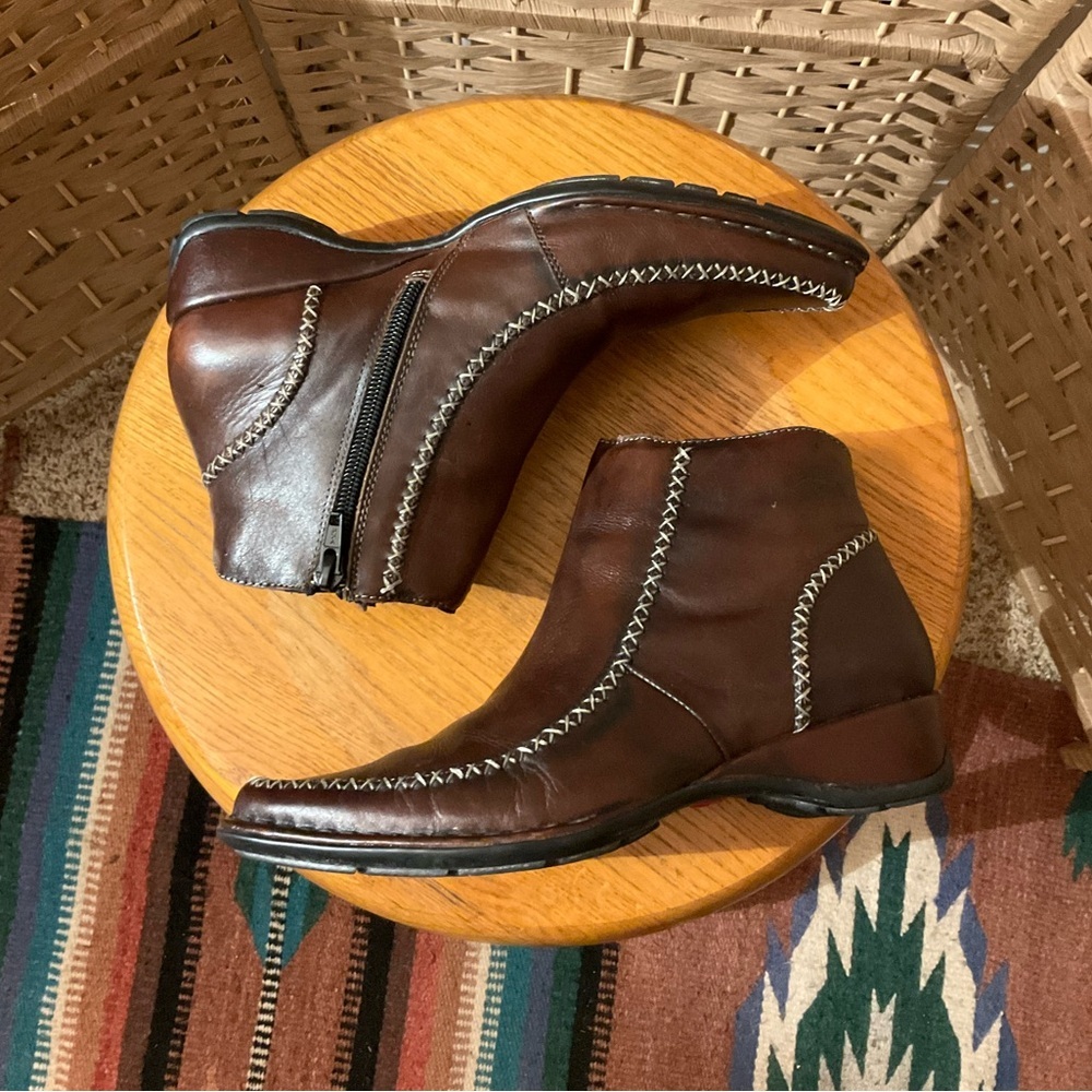 Pikolinos Leather Stitched Ankle Boots - Picture 2 of 12